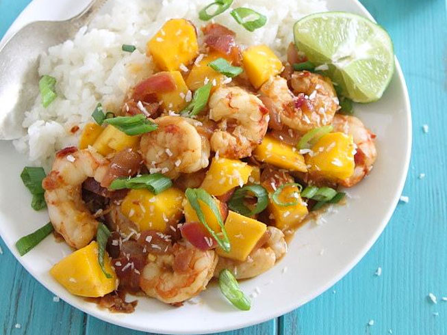 Sweet and spicy mango shrimp