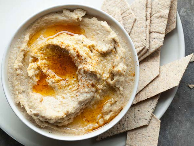 Parsnip Hummus Dip with Fiery Chili Oil (Vegan, Paleo)