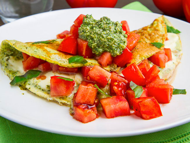 Pesto Caprese Omelette