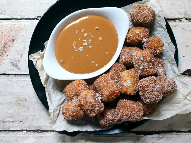 Churro Tater Tots with Dulce de Leche