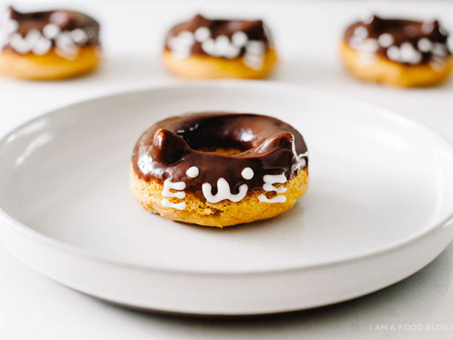 Baked Pumpkin Cat Doughnut Recipe