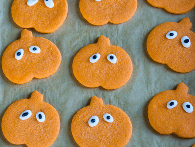 Gluten Free Halloween Pumpkin Sugar Cookies