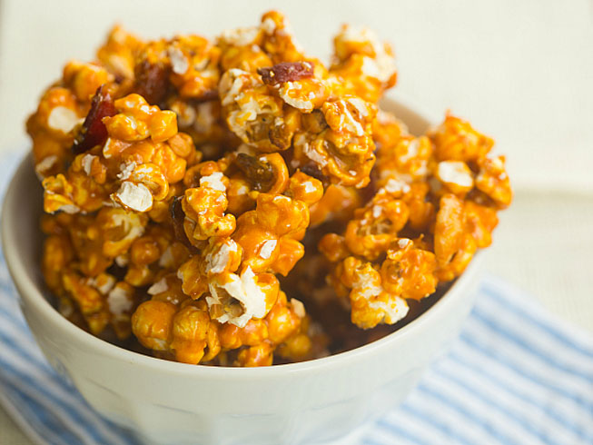 Bacon and Cashew Bourbon Caramel Corn