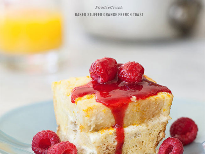 Baked Stuffed Orange French Toast
