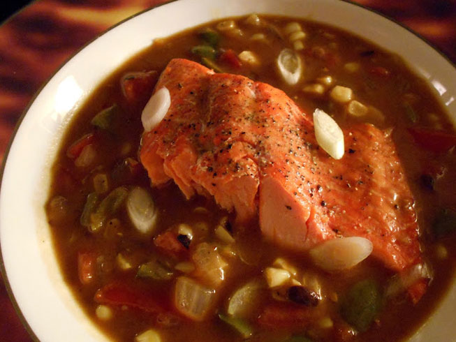 Roasted Salmon with Cantonese Pepper Stew