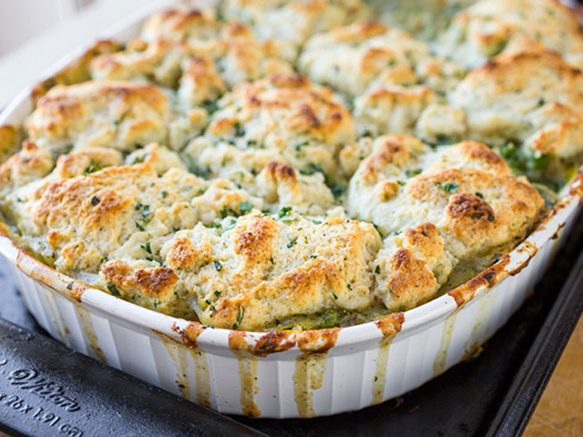 Roasted Chicken & Winter Veggie Pot Pie Casserole