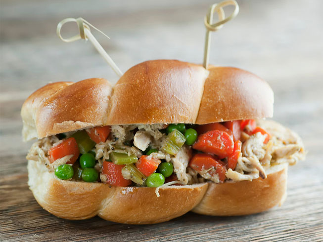 Chicken Pot Pie Sandwiches