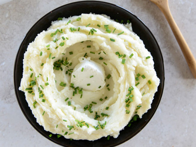 Roasted Garlic Goat Cheese Mashed Potatoes.