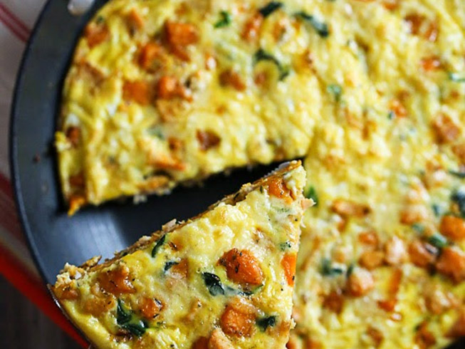 Leftover Turkey and Sweet Potato Frittata