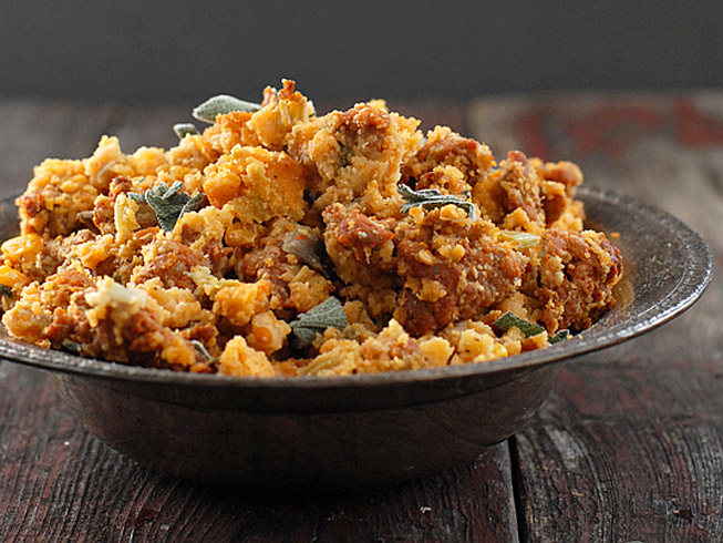 Spicy Chorizo Cornbread Sage Dressing