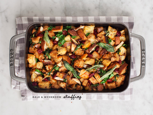 kale & shiitake mushroom stuffing