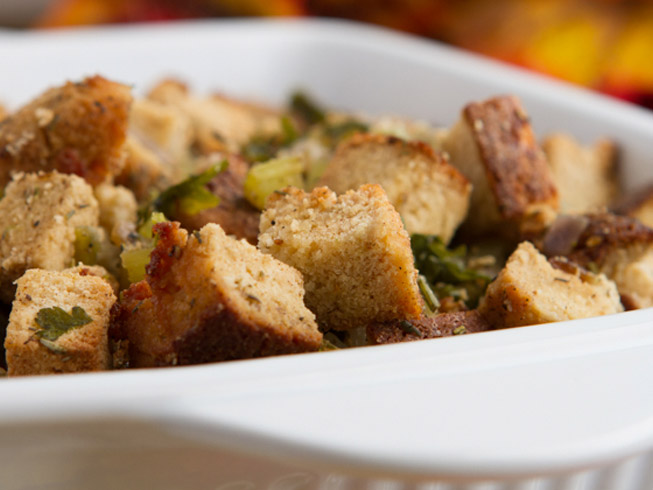 Paleo Low-Carb Stuffing with Coconut Flour Bread Chunks
