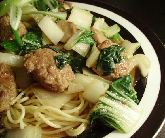 recipe for asian turkey meatballs with bok choy