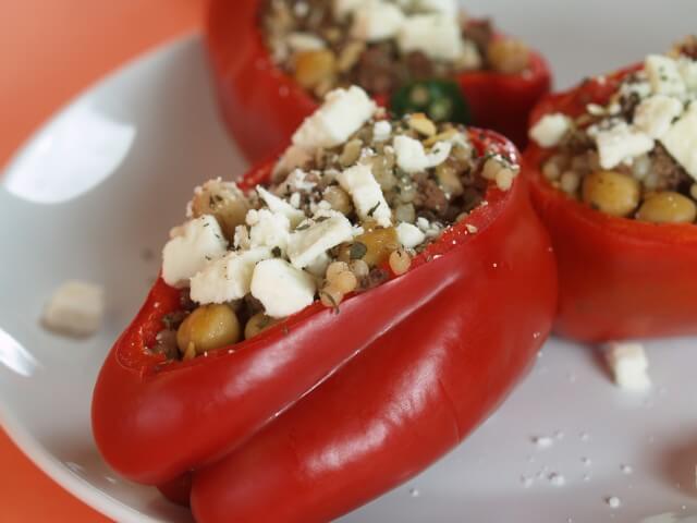 Beef And Feta Stuffed Peppers