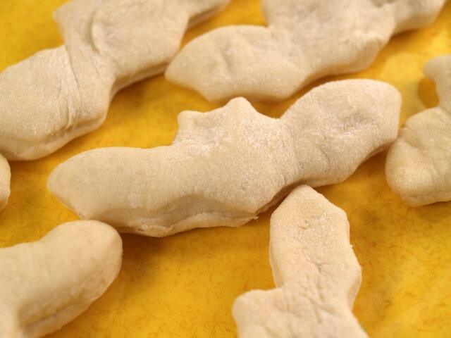 Bats made from frozen bread dough