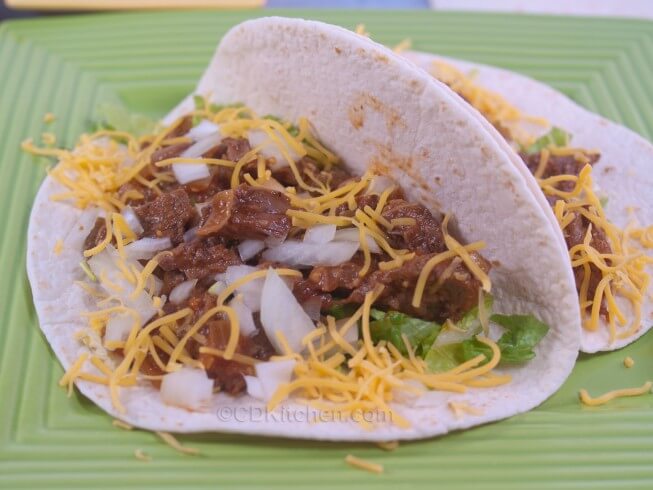 Smoky Shredded Sirloin Soft Tacos