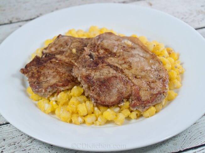 Garlic Pork Steak With Hominy