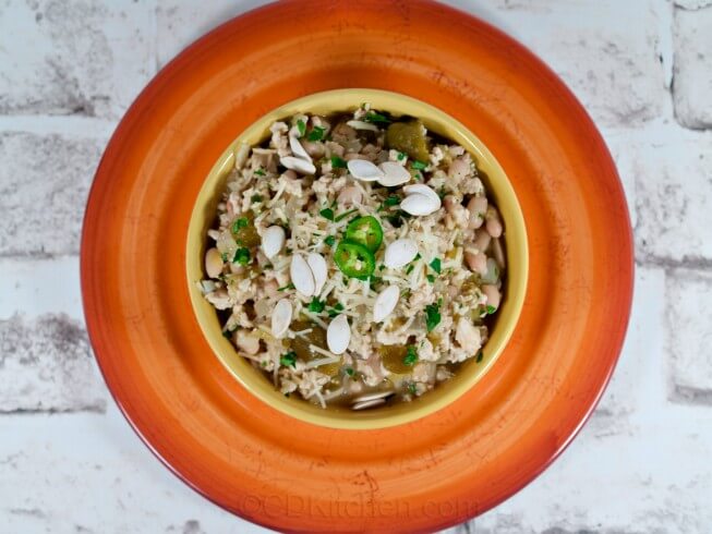 Tomatillo Chicken Chili with White Beans