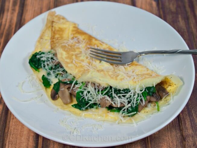 Healthy Spinach And Mushroom Omelet