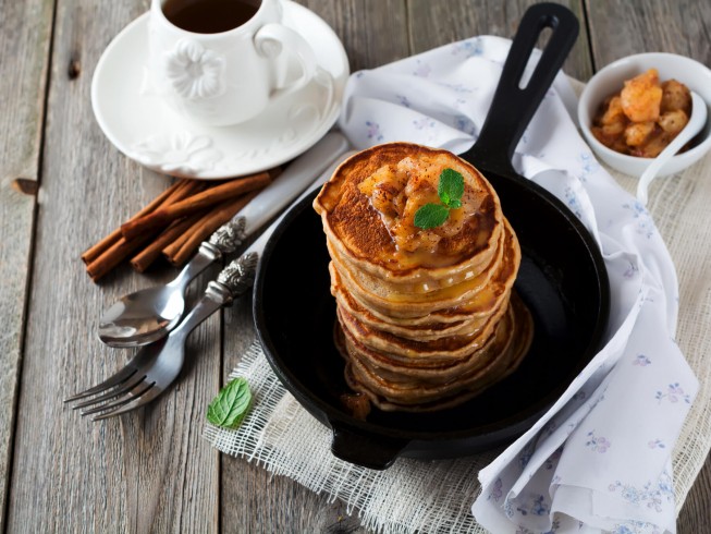recipe for buckwheat-cinnamon pancakes