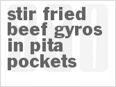 Stir-Fried Beef Gyros In Pita Pockets