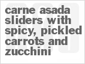 Get The Recipe For Carne Asada Sliders with Spicy, Pickled Carrots and Zucchini